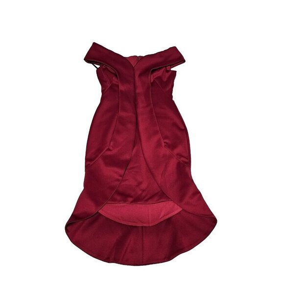 Black Halo Eve Anderson Off the Shoulder Sheath Dress Women Size 8 Burgundy - Picture 2 of 14